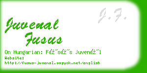 juvenal fusus business card